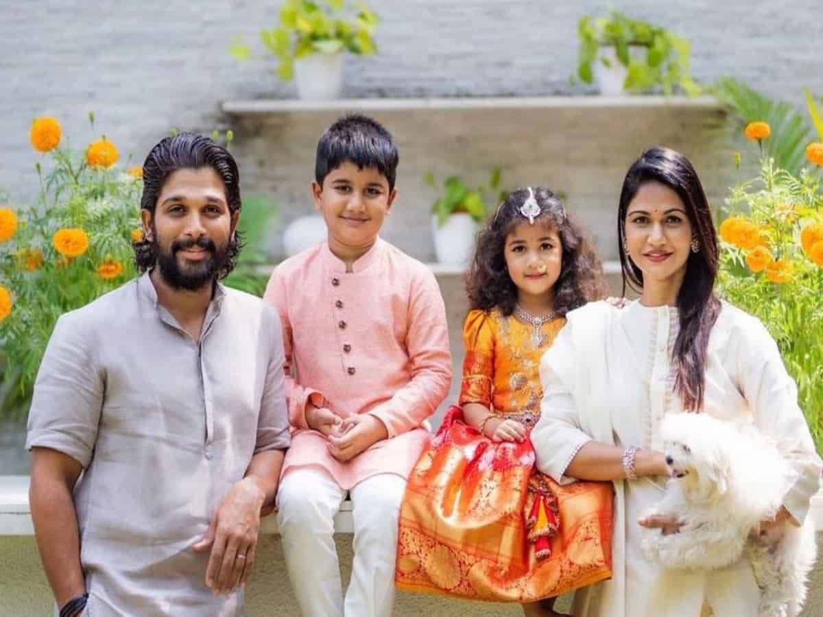 Warm family photo of Allu Arjun, Sneha Reddy, and their kids during their Africa trip.