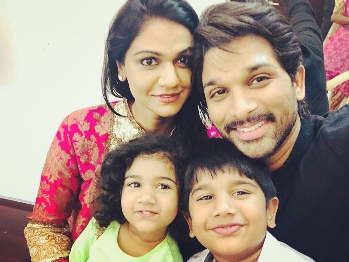 Adorable candid snapshots of Allu Arjun, Sneha Reddy, and their kids together.