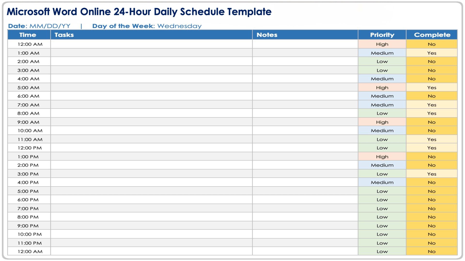 Free editable and printable hourly schedule templates. Available in multiple formats for flexibility.