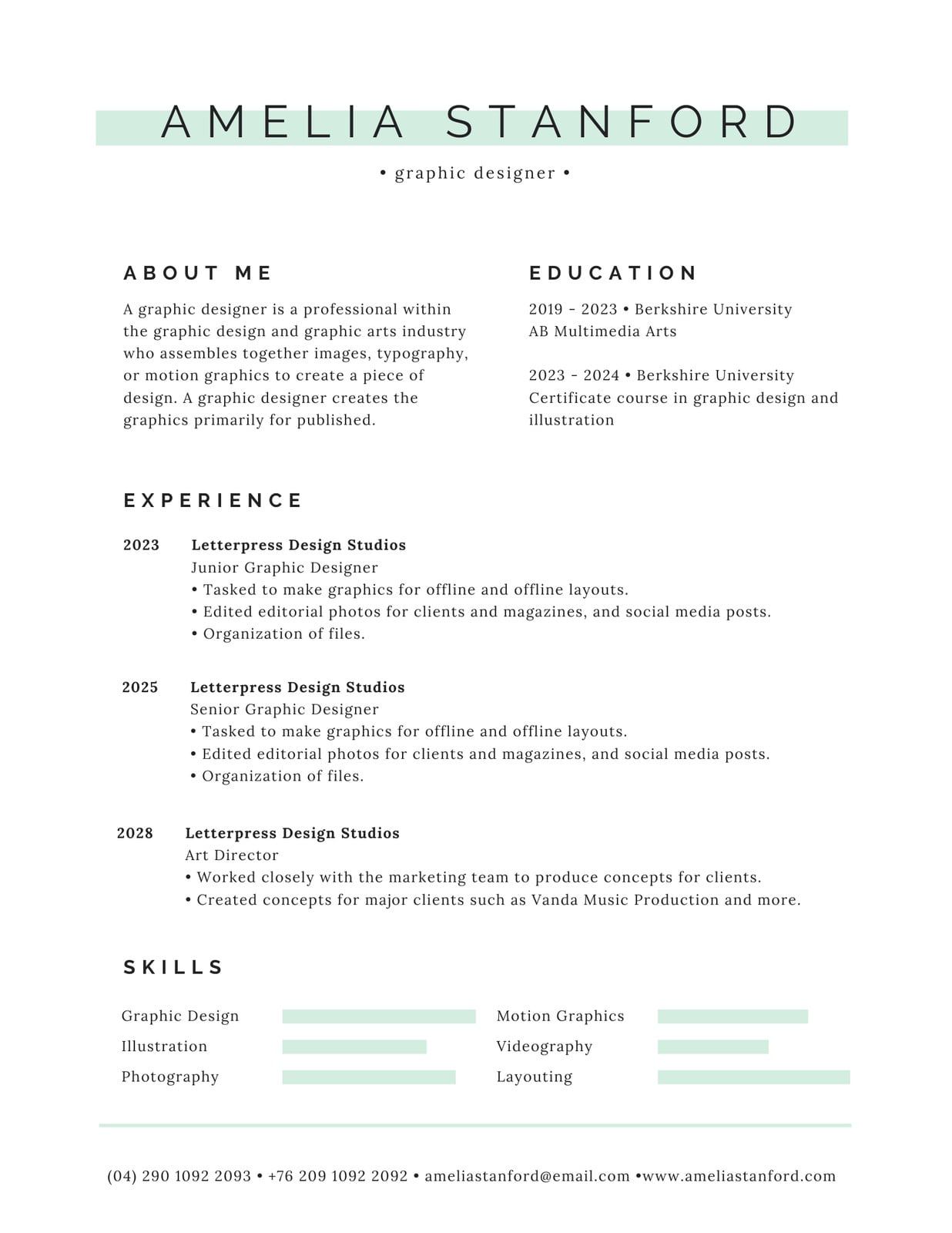Customize and print free minimalist resume templates from Canva at home.