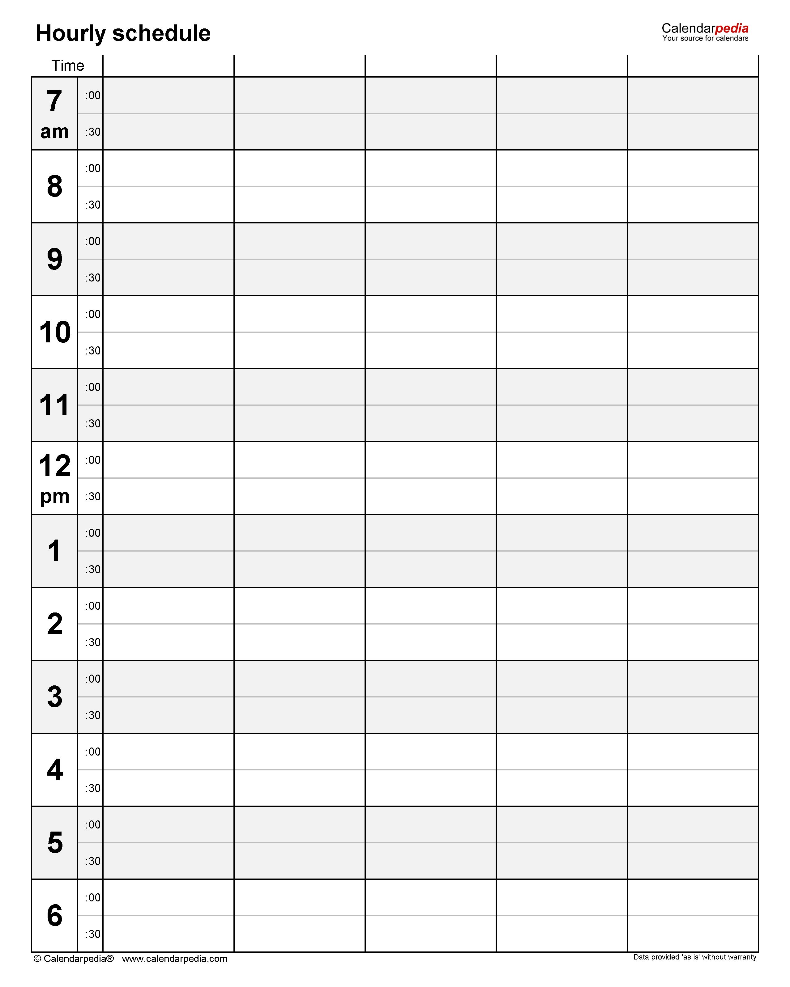 Hourly schedule maker for Word. Create personalized daily timetables with ease.