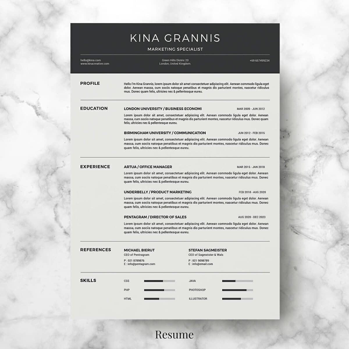 Minimal Resume Template
