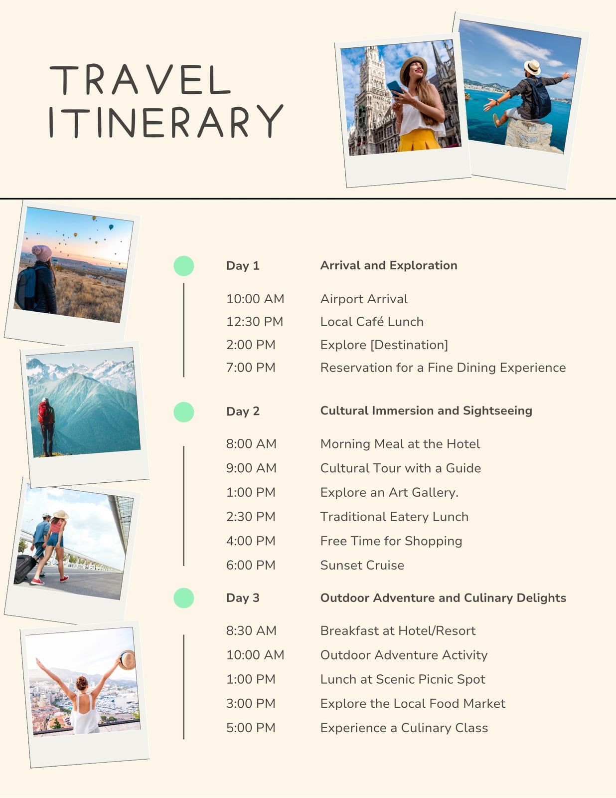 Ensure students and chaperones stay organized with this simple class trip schedule template.